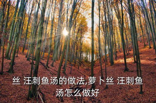 絲 汪刺魚湯的做法,蘿卜絲 汪刺魚湯怎么做好
