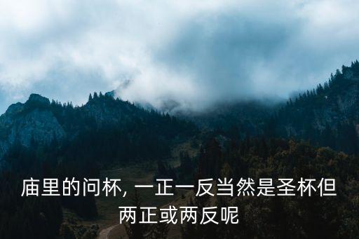 廟里的問杯, 一正一反當(dāng)然是圣杯但兩正或兩反呢