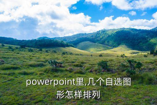 powerpoint里,幾個自選圖形怎樣排列