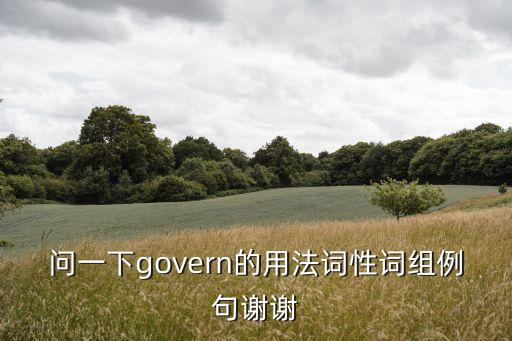 問一下govern的用法詞性詞組例句謝謝