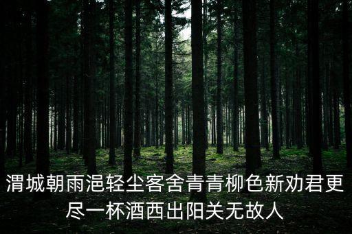 西出陽關無故人的意思，勸君更盡一杯酒 西出陽關無故人的意思
