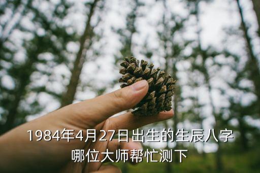 1984年4月27日出生的生辰八字哪位大師幫忙測下