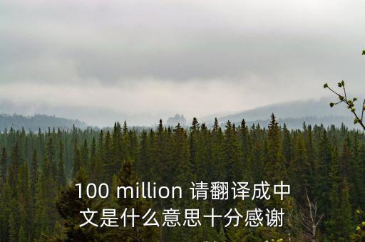 100 million 請翻譯成中文是什么意思十分感謝