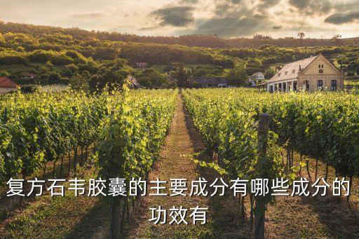 復方石韋膠囊的主要成分有哪些成分的功效有