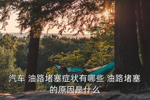 汽車 油路堵塞癥狀有哪些 油路堵塞的原因是什么