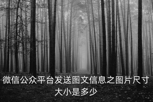 微信公眾平臺發送圖文信息之圖片尺寸大小是多少