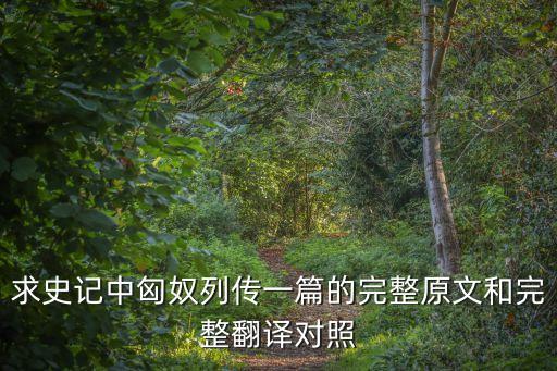 求史記中匈奴列傳一篇的完整原文和完整翻譯對(duì)照