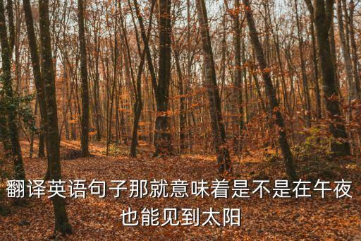 翻譯英語句子那就意味著是不是在午夜也能見到太陽