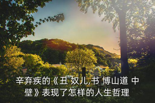 丑奴兒書博山道中壁,蘇軾用尋短見比喻諷刺文藝青年創作力