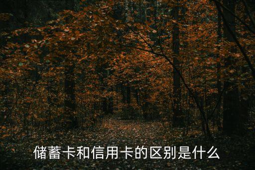 信用卡和儲蓄卡的區別，儲蓄卡與信用卡有什么區別 速答