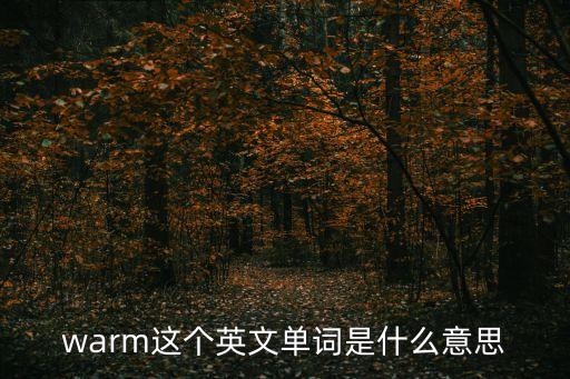 warm這個(gè)英文單詞是什么意思