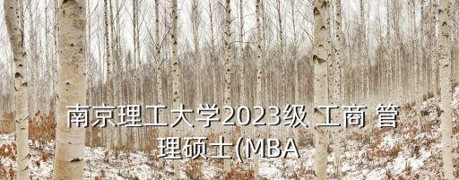  南京理工大學2023級 工商 管理碩士(MBA