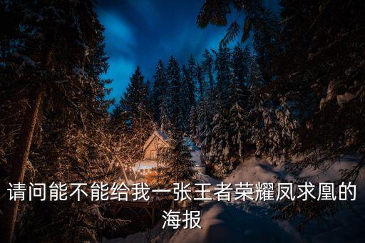 請問能不能給我一張王者榮耀鳳求凰的海報