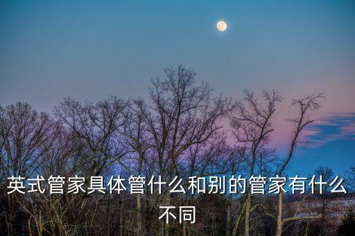 英式管家具體管什么和別的管家有什么不同