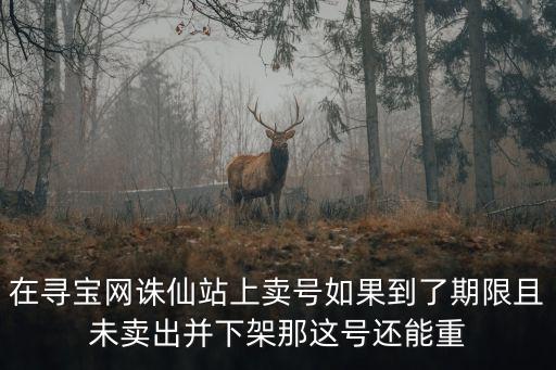 尋寶網誅仙站，在尋寶網誅仙站上賣號如果到了期限且未賣出并下架那這號還能重