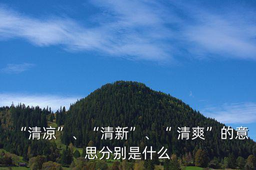 清爽的近義詞,清爽與清新之分（一）