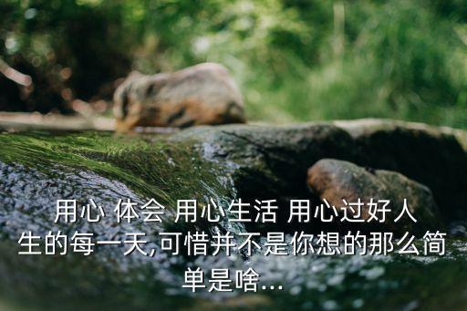 用心體會,用心體會用心life
