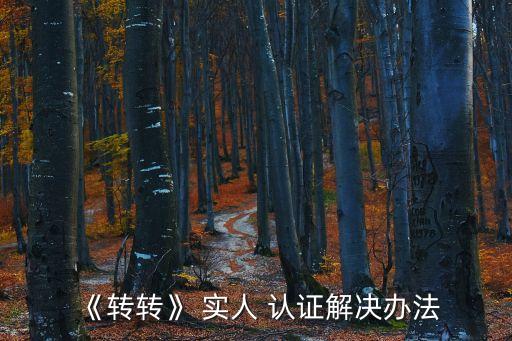 《轉轉》 實人 認證解決辦法