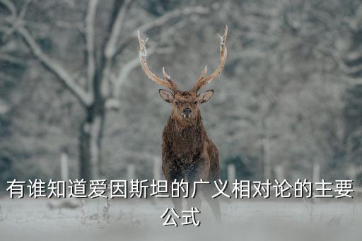 廣義相對論公式，有誰知道愛因斯坦的廣義相對論的主要公式