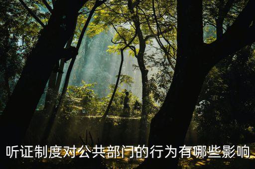 聽證制度對公共部門的行為有哪些影響