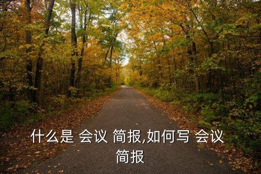 會議簡報,什么是會議簡報?