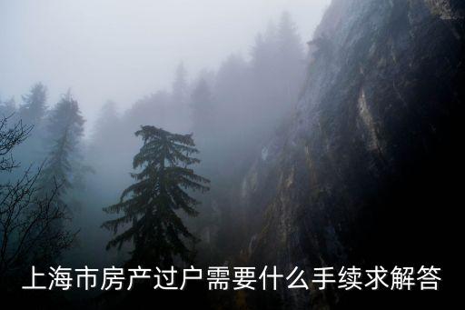 上海市房產過戶需要什么手續求解答