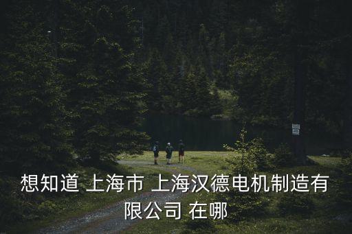 想知道 上海市 上海漢德電機(jī)制造有限公司 在哪