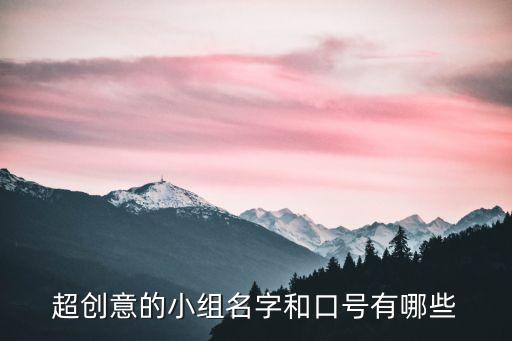 小組名，有意義的小組名字