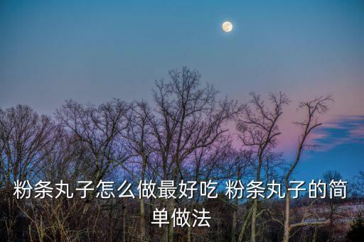 粉條丸子，怎樣做粉條丸子