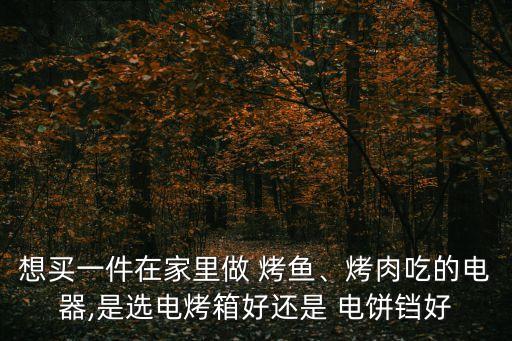 想買一件在家里做 烤魚、烤肉吃的電器,是選電烤箱好還是 電餅鐺好