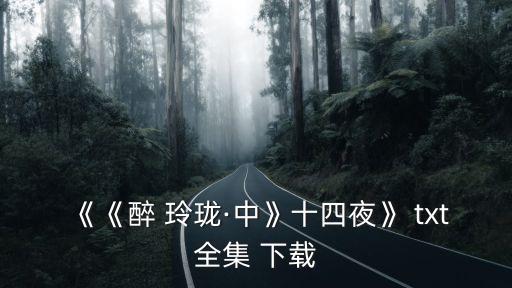 醉玲瓏txt下載,【醉了玲瓏鐘》十四夜txt完整小說
