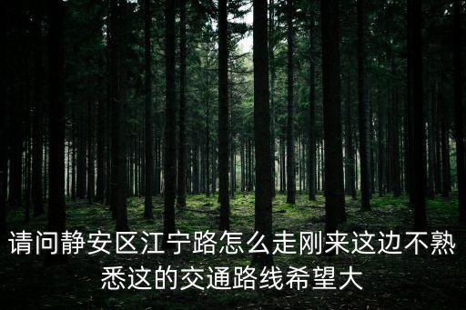 請問靜安區(qū)江寧路怎么走剛來這邊不熟悉這的交通路線希望大