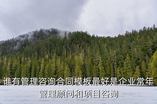 誰有管理咨詢合同模板最好是企業常年管理顧問和項目咨詢