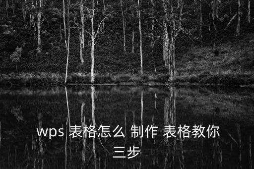  wps 表格怎么 制作 表格教你三步