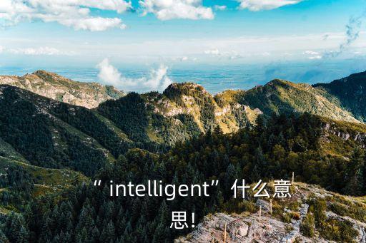 “ intelligent”什么意思!