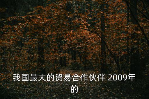 中國最大貿易伙伴，我國最大的貿易合作伙伴 2009年的
