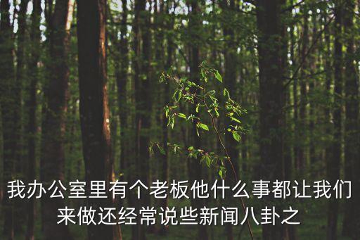 我辦公室里有個老板他什么事都讓我們來做還經常說些新聞八卦之