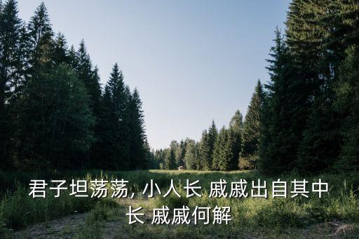 君子坦蕩蕩, 小人長 戚戚出自其中長 戚戚何解