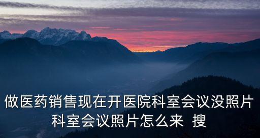 做醫(yī)藥銷售現(xiàn)在開醫(yī)院科室會(huì)議沒照片科室會(huì)議照片怎么來  搜