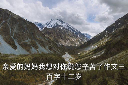 親愛的媽媽我想對你說您辛苦了作文三百字十二歲