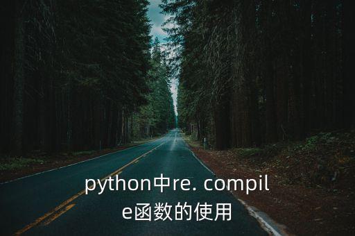 python中re. compile函數的使用