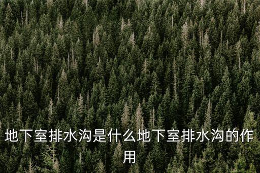 排水溝，排水溝是生物措施還是工程措施