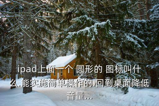 ipad上面一個 圓形的 圖標(biāo)叫什么.能實施簡單操作的.回到桌面降低音量...