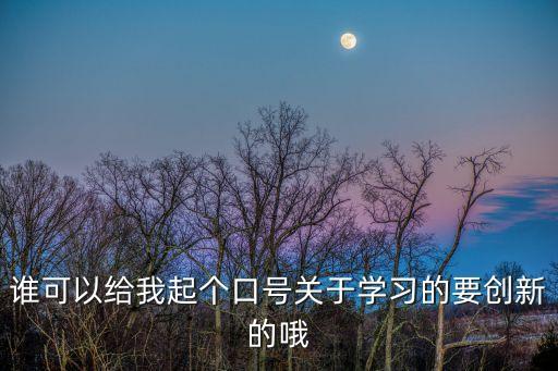 誰可以給我起個口號關(guān)于學(xué)習(xí)的要創(chuàng)新的哦