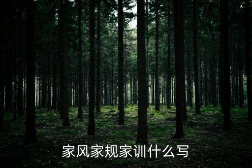 家風家規家訓什么寫