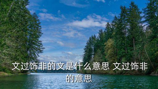  文過飾非的文是什么意思 文過飾非的意思