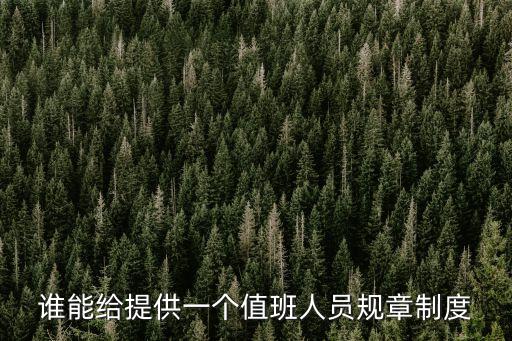 誰能給提供一個值班人員規(guī)章制度