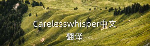 Carelesswhisper中文翻譯