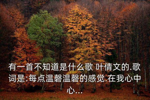 有一首不知道是什么歌 葉倩文的.歌詞是:每點溫磬溫磬的感覺.在我心中心...