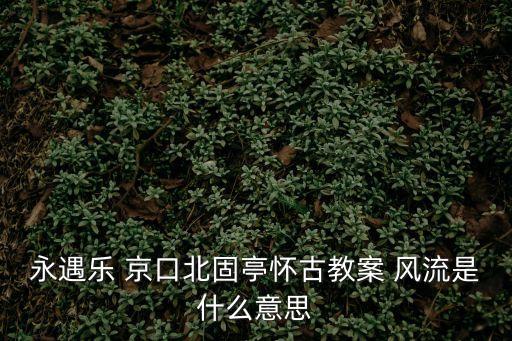 永遇樂京口北固亭懷古教案，永遇樂 京口北固亭懷古教案 風流是什么意思